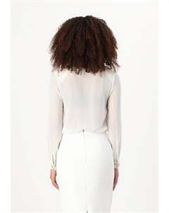 Топ с длинными рукавами Blouse, кремовый Elisabetta franchi