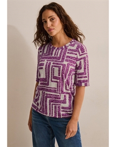 Футболка с принтом IN AUSBRENNER-OPTIK, темно-фиолетовый Cecil