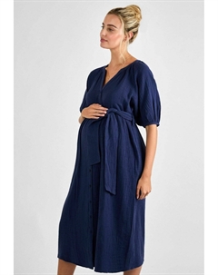 Платье-рубашка MATERNITY FIT - TEXTURED BUTTON THROUGH MATERNITY, синий Jojo maman bébé