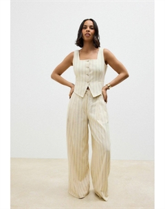 Брюки STRIPED ELASTIC BACK WIDE LEG, желтый Next