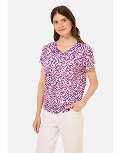 Футболка с принтом V-NECK, темно-фиолетовый Cecil