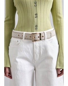 Пояс LOGO BELT WITH GROMMETS, бежевый Michael michael kors