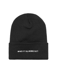 Шапка WHAT IF WOOLY COMBED, черный Flexfit