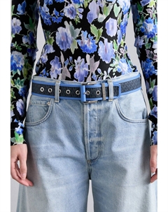 Пояс LOGO BELT WITH GROMMETS, синий Michael michael kors