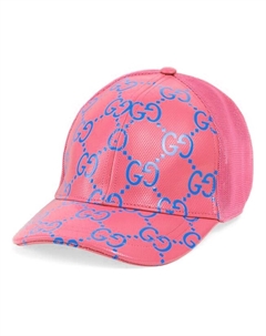Бейсболка GG Leather Baseball Hat 'Pink Blue', розовый Gucci