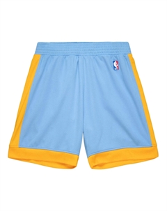 Спортивные шорты NBA Authentic Los Angeles Lakers 2001-02 Shorts 'Light Blue Yellow', синий Mitchell and ness