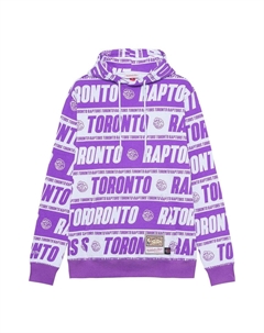 Худи x NBA Toronto Raptors All Over Print Hoodie 'Purple White', фиолетовый Mitchell and ness