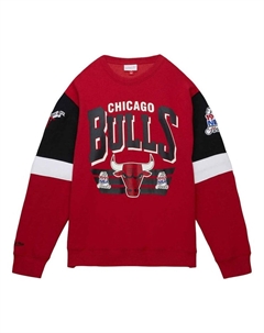 Худи x NBA Chicago Bulls All Over Crew Sweatshirt 'Red Black', красный Mitchell and ness