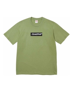 Футболка x Futura Box Logo T-Shirt 'Olive Green', оливкого-зеленый Supreme