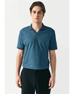 Рубашка поло REGULAR FIT TEXTURED CUBAN COLLAR, синий Next