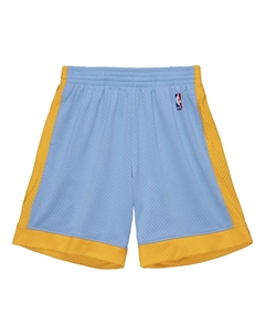 Спортивные шорты NBA Swingman Los Angeles Lakers 2001-02 Shorts 'Light Blue Yellow', синий Mitchell and ness