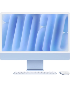 IMac 24" Retina 4,5K (M4 10C CPU, 10C GPU, 2024), 24 ГБ, 512 ГБ SSD, голубой Apple