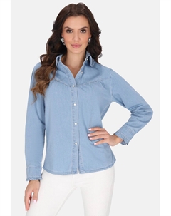 Блузка на пуговицах, синий Faina