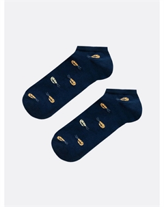 Носки мужские короткие темно-синие с рисунком в виде креветок Mark formelle