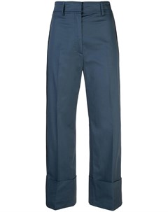 Rochas укороченные брюки со складками 46 синий Rochas