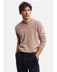 Джемпер SUPERFINE V-NECK, бежевый Gant