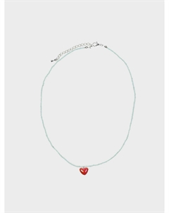 Ожерелье голубое с красным сердцем Tais