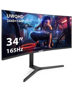 Монитор 34" Combat EC3400TA VA, изогнутый, 3440x1440 (21:9), 300кд/м2, 165 Гц, 1 мс, 178°/178°, HDMI, DisplayPort, черный (EX297580RUS) Exegate