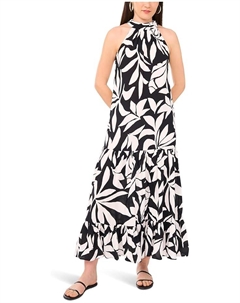 Платье Oscar Neck Tiered Maxi Dress, цвет Rich Black 1 Vince camuto