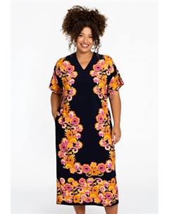 Повседневное платье MIT BLUMENMUSTER, синий Yoek