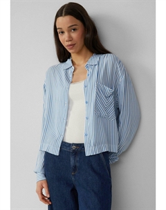 Блузка на пуговицах STREIFEN MIT AUFGESETZTER TASCHE, светло-голубой Qs