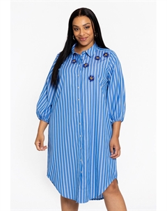 Платье-рубашка LONG SLEEVE WITH STRIPE, темно-синий Yoek