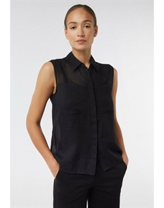 Топ ÄRMELLOSE MIT AUFGESETZTEN TASCHEN - Button-down blouse, черный Comma,