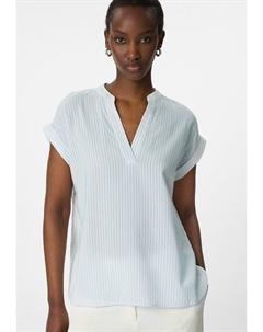 Блуза GESTREIFTE MIT KURZEN ÄRMELN, светло-голубой Comma,