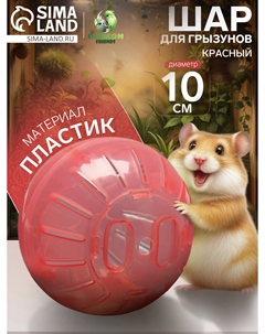Шар для грызунов 10 см, красный Пижон