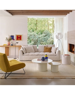 Стол журнальный из массива дерева манго Oreus белый Am.pm.