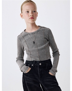 Укороченный лонгслив со стиркой для девочек Sela