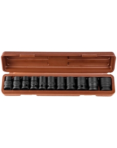 Набор головок торцевых для ударного инструмента 912411, 1/2"DR, 10-24 мм, 11 предметов Ombra