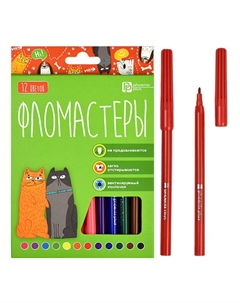 Набор фломастеров Арт-Братва 12 шт 12 цв смываемые вентилируемый колпачок Нет марки