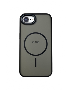 Чехол-накладка iPefet MagSafe для Apple iPhone 16e пластиковый прозрачно-черный (серая рамка) Ipefet