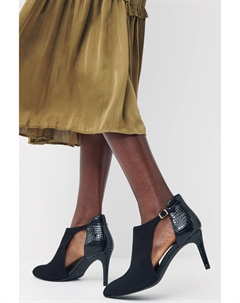 Ботинки на высоком каблуке Forever Comfort с вырезом по бокам, черный Next