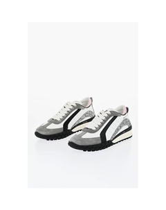Кроссовки LEGEND из замши и кожи с блестящими деталями, Black and White Dsquared2