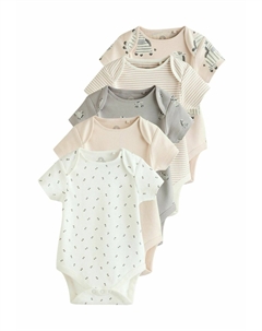 Боди REGULAR FIT SHORT SLEEVE 5 PACK, серый Next