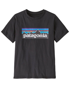 Футболка с логотипом P-6 - детская, черный Patagonia