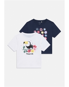 Футболка с принтом NMFVEEN 2 PACK, темно-синий Name it