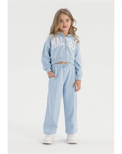 Толстовка на молнии CROPPED ZIP THROUGH AND WIDE LEG SET, синий Minoti