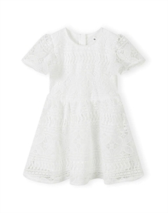 Элегантное платье FLARE SLEEVE WITH CIRCLE, белый Minoti