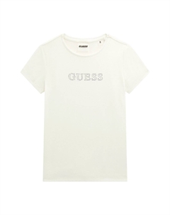 Рубашка с принтом FRONTLOGO STRASSSTEINEN, белый Guess