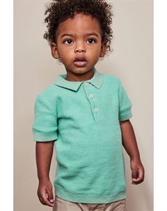 Рубашка-поло фактурного трикотажа с короткими рукавами, зеленый Next