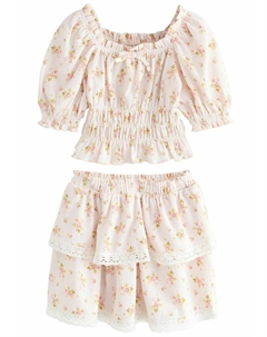 Блуза REGULAR FIT TEXTURED FLORAL SHIRRED BARDOT SET , фуксия Next