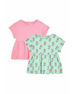 Футболка с принтом REGULAR FIT-DROP SHOULDER 2 PACK, зеленый Jojo maman bébé