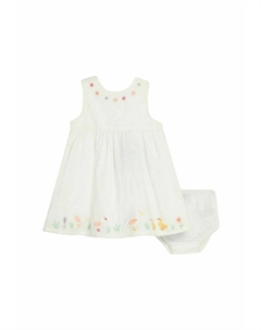 Повседневное платье REGULAR FIT APPLIQUÉ, белый Jojo maman bébé