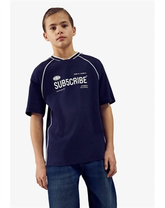 Футболка с принтом SUBCRIBE SHORT SLEEVE, синий Next