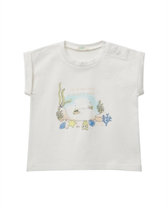 Футболка с принтом SHORT SLEEVE, белый United colors of benetton