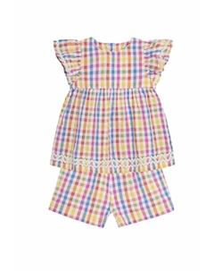 Блуза REGULAR FIT -GINGHAM SLEEVE SET, красный Jojo maman bébé