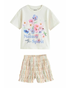 Футболка с принтом GRAPHIC AND BLOOMER SET, белый Next